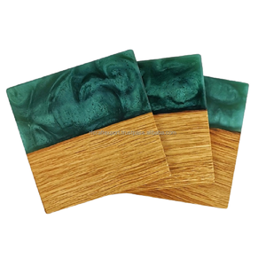 Produits Sous-verres en bois Boissons Sous-verre en résine en bois Époxy Décoration de cuisine de l'Inde par RF Crafts - Product Image 1