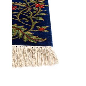 พรมไหมถักมือสีน้ำเงิน Gulmarg ขนาด 9x12 ฟุต รูปทรงสี่เหลี่ยมผืนผ้า ลายดอกไม้แบบ Patchwork สำหรับตกแต่งบ้าน รุ่นใหม่ Skps-209 - Product Image 4
