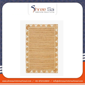 Tapis en jute brodés à la main de taille personnalisée et écologique tapis de grande surface de fabricant indien tapis de coton vente de matériel d'usine - Product Image 3