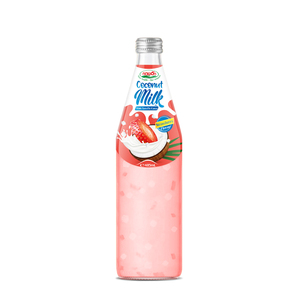 485ML Delighted Yummy Coconut <b>Milk</b> Melon Flavor <b>Glass</b> <b>Bottle</b> RTD Coconut <b>Milk</b> - Special Wholesale Price Nawon Beverage OEM/ODM - Product Image 3