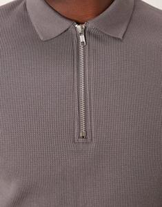 เสื้อโปโลมีซิปครึ่งซิปสำหรับเล่นกอล์ฟเสื้อโปโลมีซิปสำหรับผู้ชายดีไซน์แบบกำหนดเอง/สี/ผ้า - Product Image 2