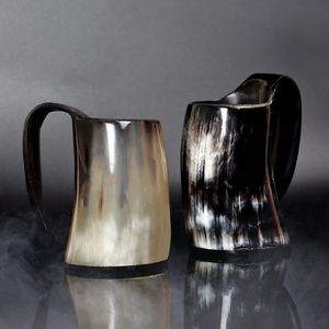 Chope à boire viking, gobelet en corne fait à la main, écologique, avec motif animal religieux, pour cadeau de fête d'Halloween - Product Image 6