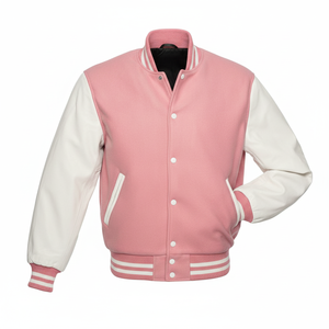 Veste universitaire en laine Melton marine, vente en gros, personnalisable, avec patchs en chenille pour hommes, manches en cuir de vache véritable, vestes universitaires - Product Image 6
