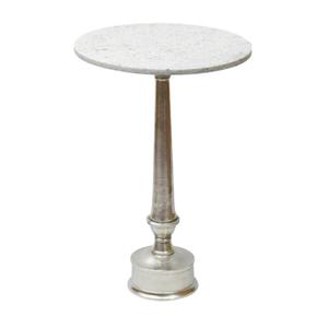 Round <b>Table</b> With Top Marble And Bottom Aluminium Nickel Finished <b>Metal</b> Round Coffee Or <b>Side</b> <b>Table</b> For Home Furniture - Product Image 6