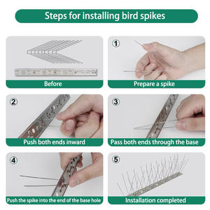 Bandes de <span class=keywords><strong>pigeon</strong></span> <span class=keywords><strong>anti</strong></span>-oiseau en acier inoxydable Petits pigeons <span class=keywords><strong>anti</strong></span> oiseaux Arrêt de clôture Nid de pigeons - Product Image 3