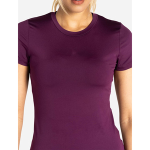 Camiseta Deportiva de Manga Corta para Mujer, Cuello Redondo, Transpirable y Elástica, Ideal para Yoga y Gimnasio - Product Image 4
