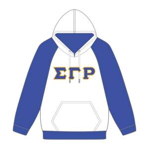 Sigma Gamma Rho Blanc Corps Bleu Manches Raglan Pull À Capuche Coton SGRho Grec Sororité Personnalisé Divine Neuf HBCU Vêtements - Product Image 2
