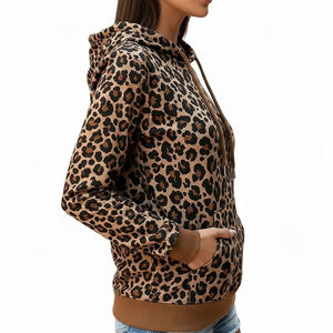 2026 Fashion Leopard Print Women Hoodies Casual <b>Long</b> Sleeve Pullover <b>Sweatshirt</b> Pocket Streetwear <b>Ladies</b> Animal Print Tops - Product Image 4