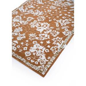 พรมขนสัตว์และใยวิสโคสทอมือลายดอกไม้สไตล์โบโฮสีเบจและน้ำตาล ยี่ห้ออิมาร่า สำหรับตกแต่งบ้าน ห้องนั่งเล่น ห้องโถง หรือห้องนอน-Tra-13024 - Product Image 2