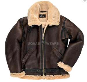 Chaqueta de Cuero B3 Shearling Estilo Aviador RAF, Chaqueta de Piel de Oveja, Chaqueta Bomber de Moda Vintage, Chaqueta de Cuero Genuino - Product Image 5