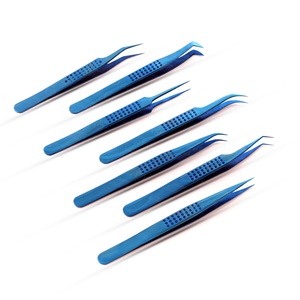 Pinzas profesionales ergonómicas para pestañas, herramientas de pestañas ligeras y duraderas de acero inoxidable para reducir la fatiga de las manos durante el trabajo - Product Image 1