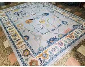 Alfombras de lana de seda hechas a mano de lujo modernas, diseño abstracto anudado a mano suave, tamaños personalizables, 5x8 colores vibrantes, alfombras para oficina en casa - Product Image 4