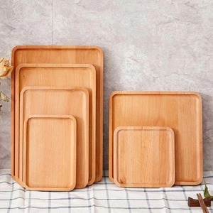 Bandeja de servicio de madera ecológica al por mayor para uso doméstico y hotelero tamaño personalizable estilo clásico nivel único - Product Image 5