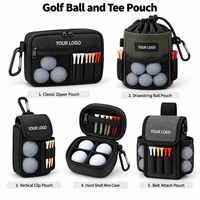 Sac de rangement personnalisé pour accessoires de golf, pochette pour balles de golf, étui pour tees en cuir