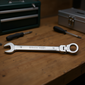 Clés à cliquet droites chromées à double extrémité (ouverture et anneau) - Product Image 3