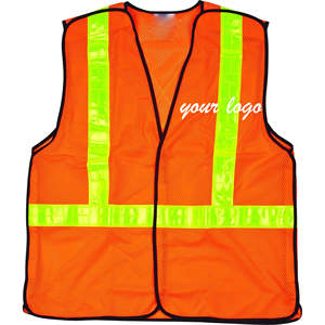 Gilet de sécurité réfléchissant en maille haute visibilité avec logo OEM/ODM, sans manches, pour travaux de construction routière, conforme à la norme ANSI Classe 2, imperméable, avec éclairage LED - Product Image 1