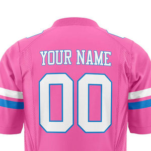 Maillot de football américain avec nom personnalisé pour homme, imprimé par sublimation, col en V, manches courtes, respirant, séchage rapide, 100% polyester - Product Image 6