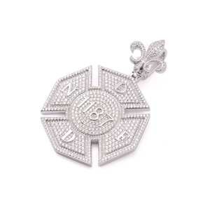 Luxueux rond coupe Moissanite diamant pendentif griffe broche réglage pendentif lettre et numéro Unique Hip Hop pendentif cadeau à la mode - Product Image 1