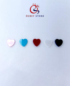 Vente en gros de pierres précieuses plates en forme de coeur de turquoise en céramique pour la fabrication de bijoux 6x6 8x8 10x10 - Product Image 5