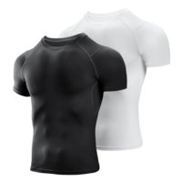 Camisetas de Compresión para Hombre, Tallas Grandes, Elásticas en Cuatro Direcciones, Ajuste Ceñido, Secado Rápido, Transpirables, Antiencogimiento, Absorben el Sudor