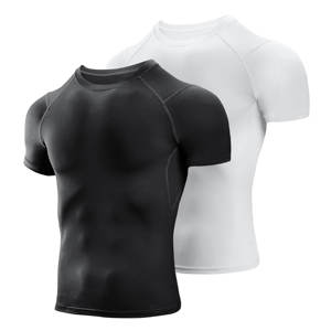 เสื้อรัดกล้ามเนื้อแขนสั้นสำหรับผู้ชายเสื้อยืดออกกำลังกายแห้งเย็นสำหรับฤดูร้อน - Product Image 2