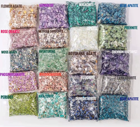 Cristaux naturels colorés en vrac, gravier de quartz, pierres précieuses polies, décoration d'intérieur européenne, boîte en bois