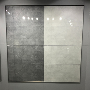 Carreaux de sol en porcelaine émaillée aspect marbre 600x1200mm avec corps vitrifié fonction brique réfractaire finition polie/mate - Product Image 1