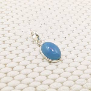 Eternity Aqua Calcedony Cab Gemstone Pendentif en argent sterling 925 Vente en gros pendentif ovale en argent calcédoine 925 fait à la main - Product Image 4
