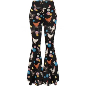 2025 imprimé femmes Premium haute couture Flare pantalon en gros pas cher lavage en Machine haute qualité femmes pantalons - Product Image 4