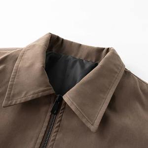 Chaqueta de Lona Cortavientos para Hombre para Invierno, Abrigo con Solapa de Color Sólido con Forro de Poliéster para Senderismo, Pesca, Trekking y Deportes al Aire Libre - Product Image 2
