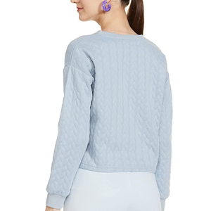 Sweat-shirt pour femme à manches longues, léger, de qualité supérieure, imprimé, automne-hiver, séchage rapide, col rond, 100% coton, doublé, OEM - Product Image 2