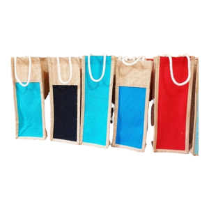 Sac 1 bouteille en jute bon marché - Product Image 4