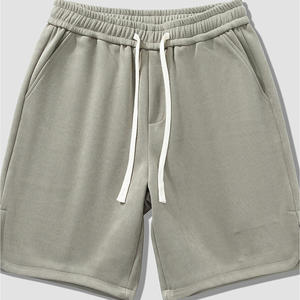Pantalones cortos de lana de mezcla de algodón para hombre, ropa informal de verano al por mayor personalizada con cordón, cintura elástica, bolsillos laterales, respetuosos con el medio ambiente - Product Image 3
