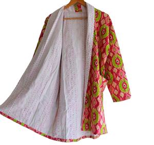 Veste en coton Vintage Kantha faite à la main, manches longues, mode d'hiver, vestes unisexes - Product Image 2