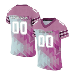 Dernier uniforme sportif personnalisable de football américain pour hommes, maillot respirant avec nom et numéro de l'équipe imprimés - Product Image 1