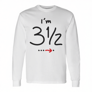 Camiseta de manga larga para cumpleaños de 3 1/2 años para niños de tres años y medio - Product Image 2