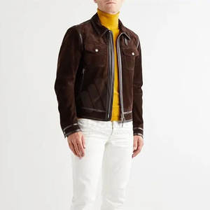 Chaquetas de Cuero de Gamuza para Hombre, Chaqueta con Acabado de Gamuza Premium para Moda Casual, Chaquetas de Cuero de Gamuza - Product Image 3