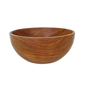 Cuenco de servicio de madera de acacia ecológico pulido de primera calidad para uso en fiestas de Hotel en casa-Crescent Crafts Estilo clásico - Product Image 1
