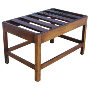 Hand Woven Rattan and Wooden Natural Color Hotels Luggage Rack Hotels Food Serving <b>Trolley</b> Large Size Home <b>Storage</b> Rack in India - Product Image 2