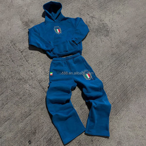 Ropa de calle personalizada de alta calidad pantalones de chándal holgados y sudaderas con capucha conjunto Fitness deportes chándal hombres francés Terry chándal fabricante - Product Image 5