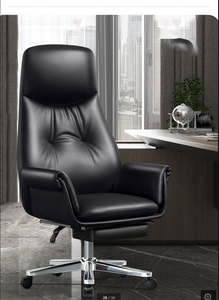 Silla Ejecutiva de Cuero de Lujo, Silla de Oficina Ergonómica Giratoria para Jefes, Asiento Reclinable para Directores Generales con Reposapiés - Product Image 6