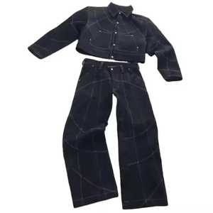 Conjunto de Chaqueta y Pantalones de Mezclilla de Punto Ligero y Transpirable de 2 Piezas de Moda Masculina Personalizada de Alta Calidad - Product Image 4