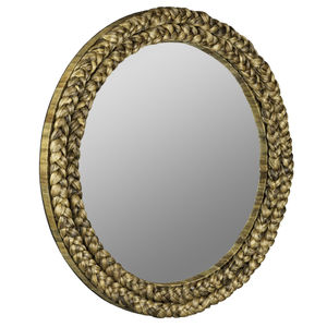 Miroir mural en métal de grande qualité avec forme ronde pour la maison, la salle de séjour, la salle de bain, miroirs muraux décoratifs faits à la main - Product Image 5