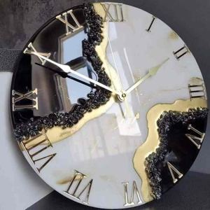 Modern Resin <b>Wall</b> <b>Clock</b> for <b>Bedrooms</b> and Kitchens Premium Quality Handmade Resin <b>Clock</b> for Home Decor - Product Image 4
