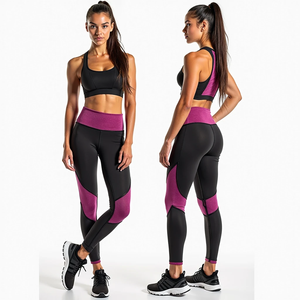 Ensemble de yoga personnalisé pour femmes toutes saisons, tissu confortable et respirant, leggings sans couture, soutien-gorge avec logo sur le devant, motif, taille plus - Product Image 5