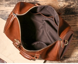 Custom 20inch Genuine <b>Leather</b> Duffle <b>Bag</b> Classic Vintage <b>Weekender</b> Overnight Travel <b>Bag</b> for <b>Men</b> - Product Image 4