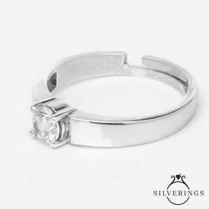 Anillo de Plata de Ley 925 para Hombre Silverings, Chapado en Rodio con Incrustaciones de Diamantes y Circonitas para Uso Diario y Bodas - Product Image 3