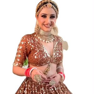 Mariée spéciale lourde styliste Georgette et miroir soie Lehenga Choli pour les femmes fête porter Salwar Sari pour les mariages - Product Image 1