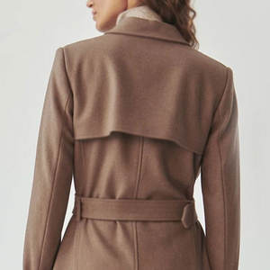 OEM/ODM <b>Winter</b> <b>Waterproof</b> Windproof Woven Women Long <b>Coats</b>-Solid Color & Pattern 100% Wool - Product Image 4