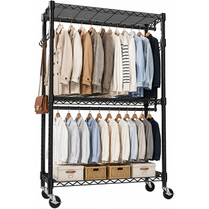 MZG Estante Metálico Rodante Reforzado para Ropa, Organizador de Armario Independiente con Estantes de Alambre para Dormitorio - Product Image 1